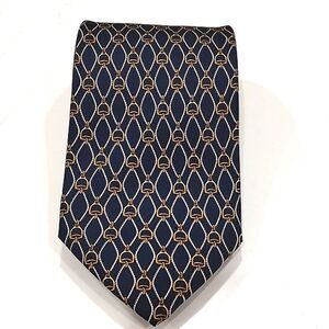 Brooks Brothers Silk Navy Blue Equestrian Print Men's Necktie